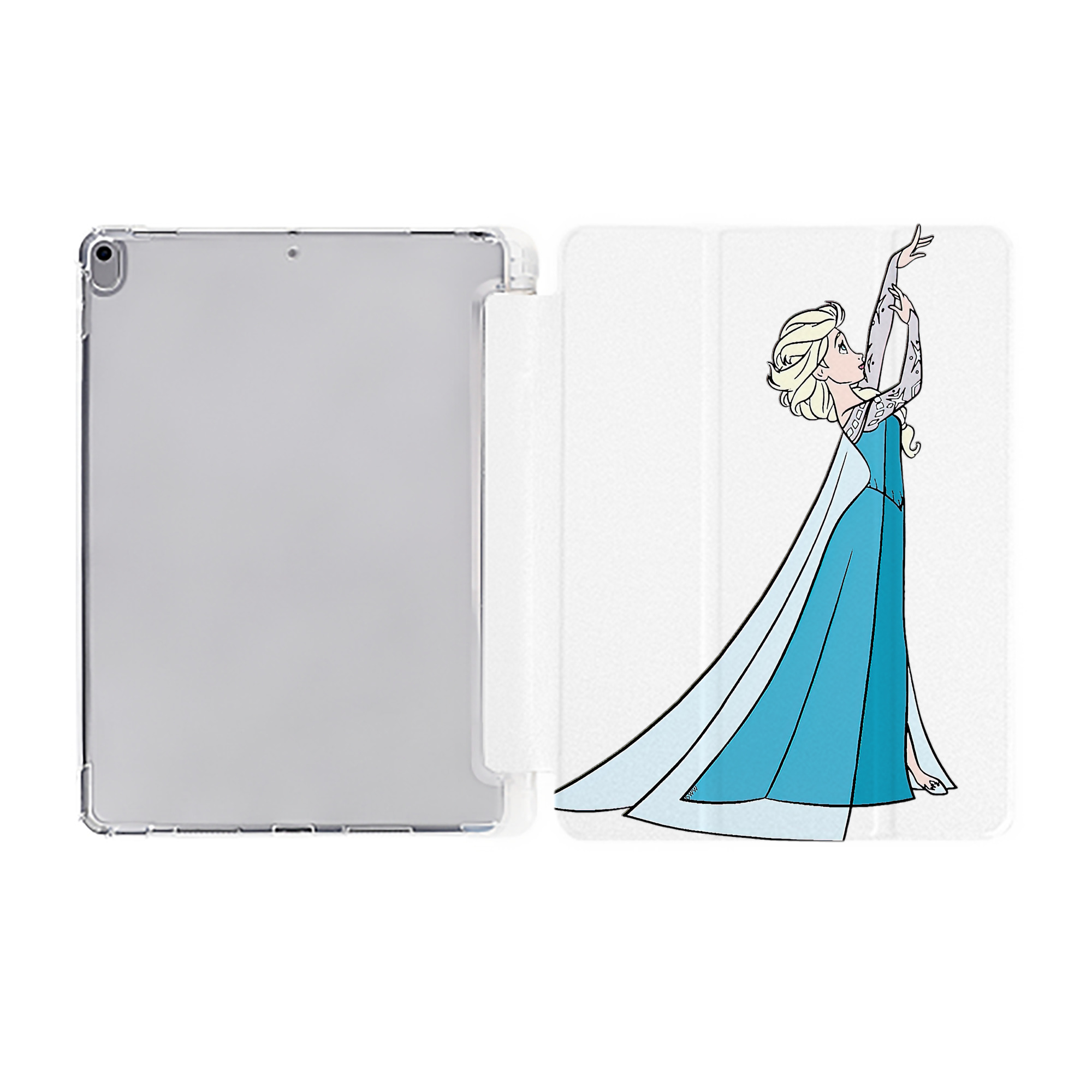 （画像用） アナと雪の女王 アンナ エルサ Frozen Anna Elsa IPad ケース ペン収納付き 三つ折りスタンド PUレザー×シリコン 対応機種9.5/10.5/10.9インチ